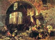 Albert Bierstadt, Roman Fish Market, Arch of Octavius